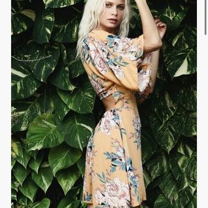 Billabong Golden Light Golden Yellow Floral Dress